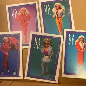 1991 Barbie Trading Cards Lot B 5 Cards. 5.5" X 3.5" 5 cards 1980s EUC